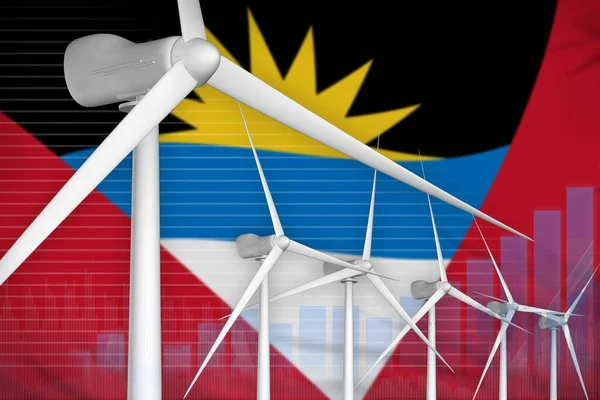 Antigua Barbuda Wind Energy Power Digital Graph Concept Renewable Energy — Stock Photo, Image