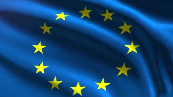 Festlig 60Fps Europeiska Unionens Flagga Viftar Med Vinden Uhd Sömlös — Stockvideo