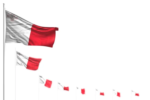 Trevlig Malta Isolerade Flaggor Placerade Diagonalt Bild Med Mjuk Fokus — Stockfoto