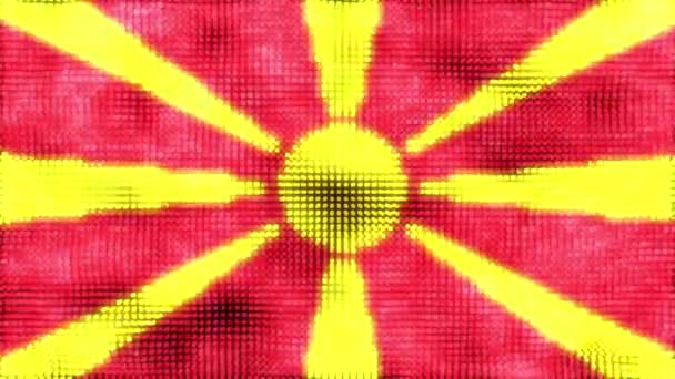 60Fps马其顿国旗飘扬的数字背景 Uhd 3D无缝循环动画 — 图库视频影像