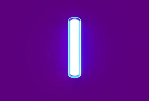 Branco Brilhante Neon Light Blue Glow Font Letra Isolado Fundo — Fotografia de Stock