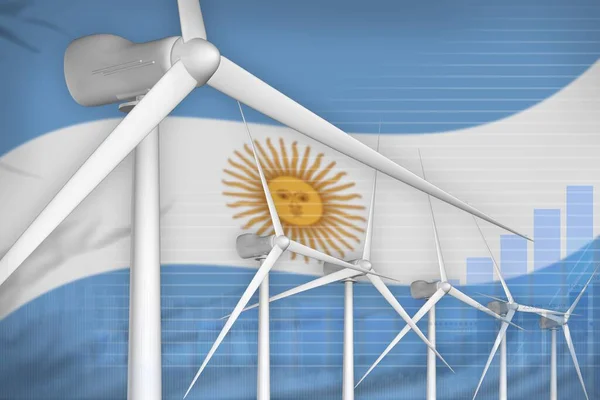 Argentína Szélenergia Digitális Gráf Koncepció Zöld Energia Ipari Illusztráció Illusztráció — Stock Fotó