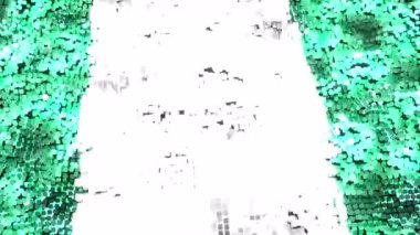 Çok parlak 60FPS modern Nijerya bayrağı dalgalanan parlayan pikseller - soyut 3D dikişsiz döngü animasyonu UHD 4k