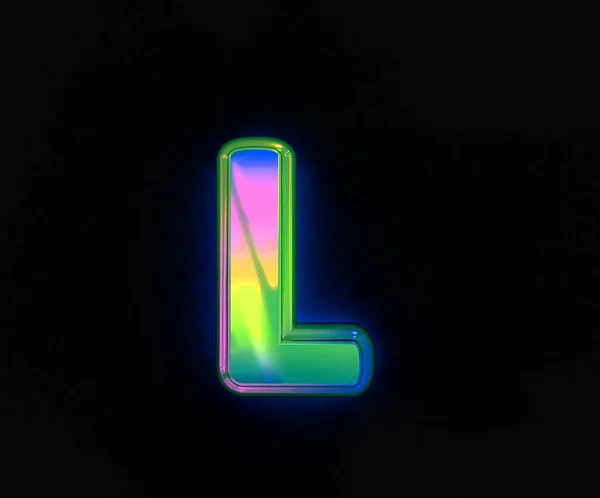Colorful Dichroic Alphabet Letter Isolated Grey Illustration Symbols — Stock Photo, Image