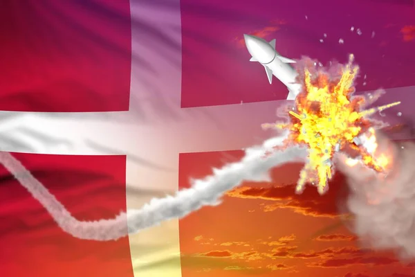 Strategisk Raket Förstörd Luften Danmark Ballistiska Missilskydd Koncept Missil Försvar — Stockfoto