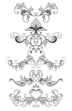 Beyaz arkaplan üzerinde kontür, siyah, desenli, izole çerçeve kaydırma.