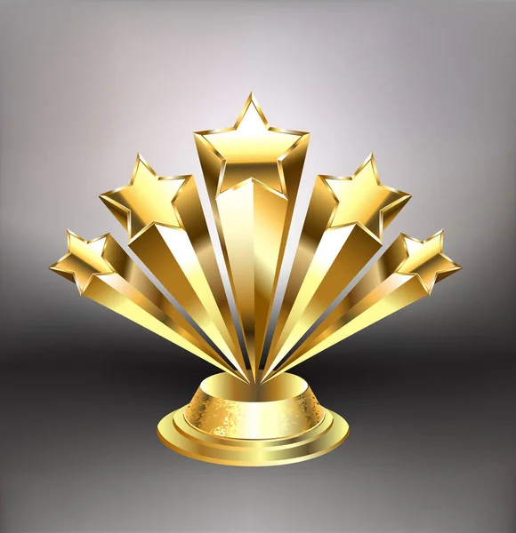明るい背景の5つの金の星からの賞 金の星のデザイン — ストックベクタ