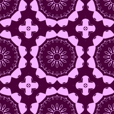 Mor rakamlar fantezi unsurları ile. İnce yapısı duvar kağıdı, yüzey, formları. Çini motifi. Tekstil baskı, ambalaj, trendy çağdaş, Web sitesi, şık kumaş. Modern şık, düzensiz ızgara, şekilleri.
