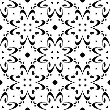 Siyah beyaz resimler fantezi unsurları ile. İnce yapısı duvar kağıdı, yüzey, formları. Çini motifi.