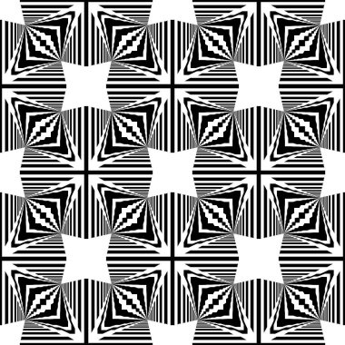 Siyah beyaz resimler fantezi unsurları ile. İnce yapısı duvar kağıdı, yüzey, formları. Çini motifi.