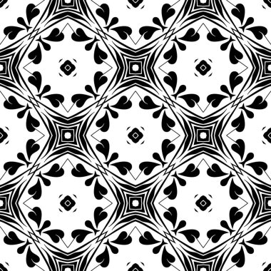 Siyah beyaz resimler fantezi unsurları ile. İnce yapısı duvar kağıdı, yüzey, formları. Çini motifi.