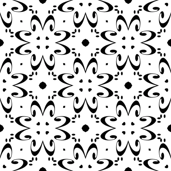 黑色和白色的数字与花哨的元素 精细结构墙纸 瓷砖主题 — 图库照片