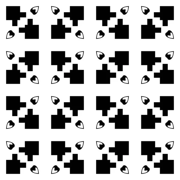 派手な要素を持つ黒と白の数字 微細構造の壁紙 フォーム タイル モチーフ — ストック写真