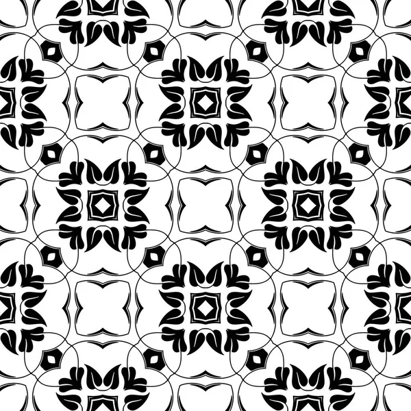 Schwarz Weiße Figuren Mit Ausgefallenen Elementen Feinstrukturtapete Oberfläche Forms Tiles — Stockfoto