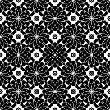 Siyah beyaz resimler fantezi unsurları ile. İnce yapısı duvar kağıdı, yüzey, formları. Çini motifi.