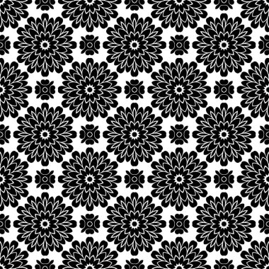 Siyah beyaz resimler fantezi unsurları ile. İnce yapısı duvar kağıdı, yüzey, formları. Çini motifi.