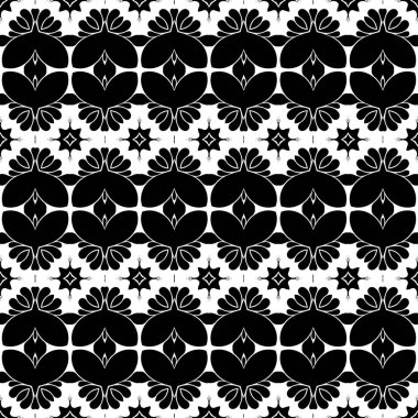 Siyah beyaz resimler fantezi unsurları ile. İnce yapısı duvar kağıdı, yüzey, formları. Çini motifi.