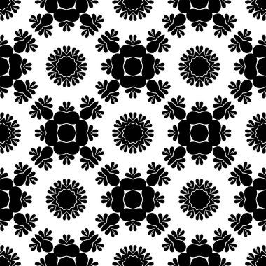 Siyah beyaz resimler fantezi unsurları ile. İnce yapısı duvar kağıdı, yüzey, formları. Çini motifi.