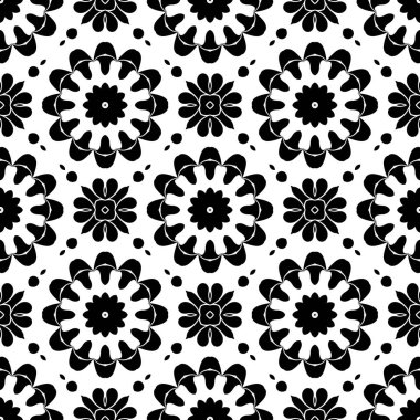 Siyah beyaz resimler fantezi unsurları ile. İnce yapısı duvar kağıdı, yüzey, formları. Çini motifi.