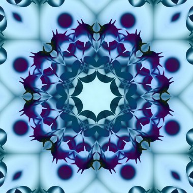 Mavi resimler fantezi unsurları ile. İnce yapısı duvar kağıdı, yüzey, formları. Modern şık, düzensiz ızgara, şekilleri.