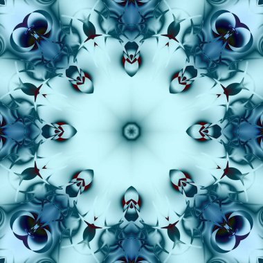 Mavi resimler fantezi unsurları ile. İnce yapısı duvar kağıdı, yüzey, formları. Modern şık, düzensiz ızgara, şekilleri.