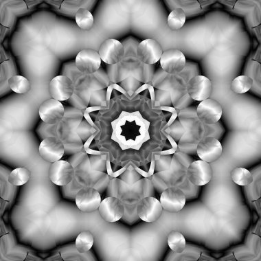 Siyah beyaz resimler fantezi unsurları ile. İnce yapısı duvar kağıdı, yüzey, formları. Çini motifi.