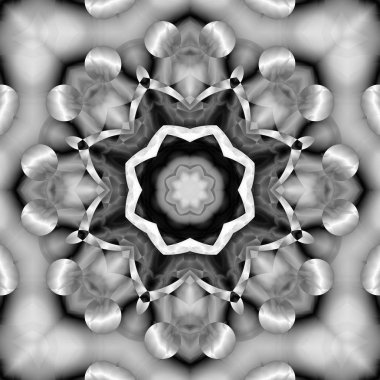 Siyah beyaz resimler fantezi unsurları ile. İnce yapısı duvar kağıdı, yüzey, formları. Çini motifi.