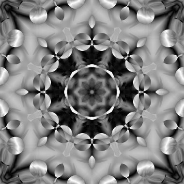 Siyah beyaz resimler fantezi unsurları ile. İnce yapısı duvar kağıdı, yüzey, formları. Çini motifi.