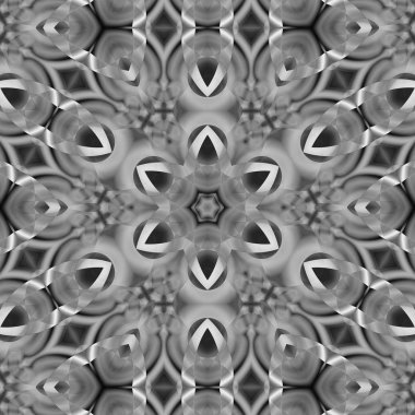 Siyah beyaz resimler fantezi unsurları ile. İnce yapısı duvar kağıdı, yüzey, formları. Çini motifi.