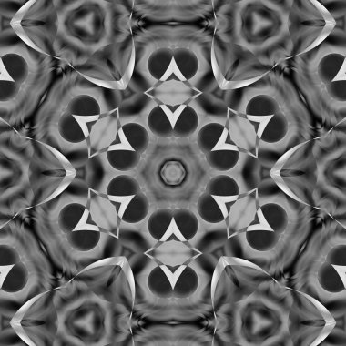 Siyah beyaz resimler fantezi unsurları ile. İnce yapısı duvar kağıdı, yüzey, formları. Çini motifi.