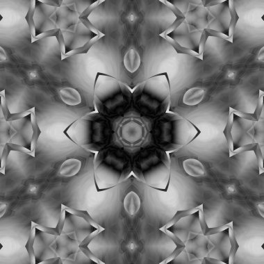 Siyah beyaz resimler fantezi unsurları ile. İnce yapısı duvar kağıdı, yüzey, formları. Çini motifi.