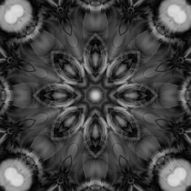 Siyah ve gri resimler fantezi unsurları ile. İnce yapısı duvar kağıdı, yüzey, formları. Çini motifi.