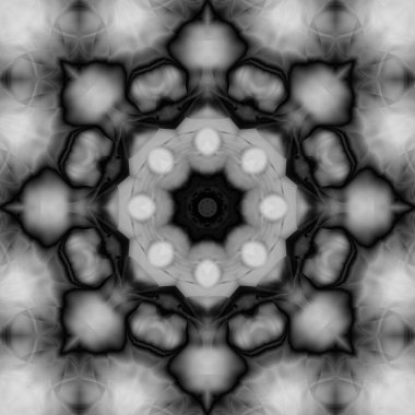 Siyah ve gri resimler fantezi unsurları ile. İnce yapısı duvar kağıdı, yüzey, formları. Çini motifi.