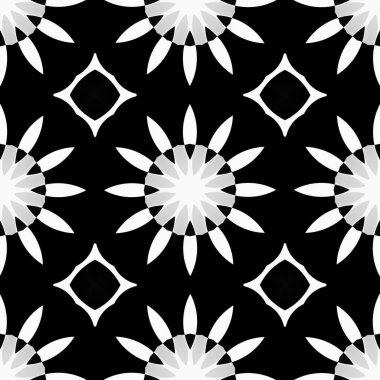 Siyah ve gri resimler fantezi unsurları ile. İnce yapısı duvar kağıdı, yüzey, formları. Çini motifi.