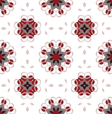 Geleneksel kırmızı ve beyaz ve gri geometrik seamless modeli için duvar kağıdı, tekstil. 