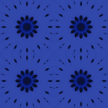 mavi resimler fantezi unsurları ile. İnce yapısı duvar kağıdı, yüzey, formları. Çini motifi. Modern şık, düzensiz ızgara, şekilleri.