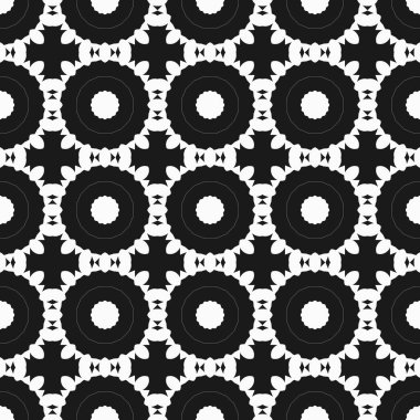 çevreler çiçek şekilleri ile siyah ve beyaz soyut arka plan 