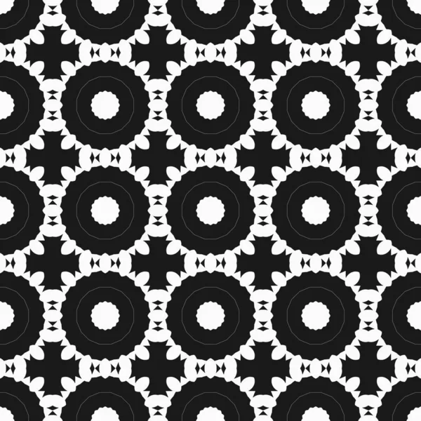 Zwart Wit Abstracte Achtergrond Met Cirkels Bloemen Vormen — Stockfoto