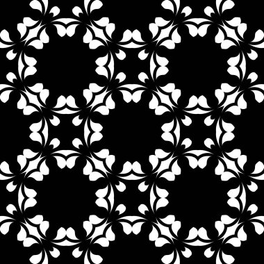 siyah beyaz render kaleydoskop çiçek süsleri, çiçek duvar kağıdı şablonu