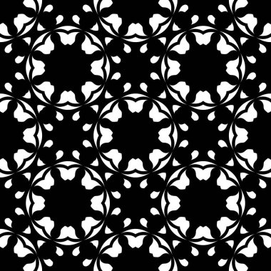siyah beyaz render kaleydoskop çiçek süsleri, çiçek duvar kağıdı şablonu