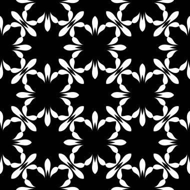 siyah beyaz render kaleydoskop çiçek süsleri, çiçek duvar kağıdı şablonu