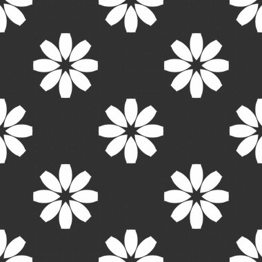 siyah beyaz render kaleydoskop çiçek süsleri, çiçek duvar kağıdı şablonu