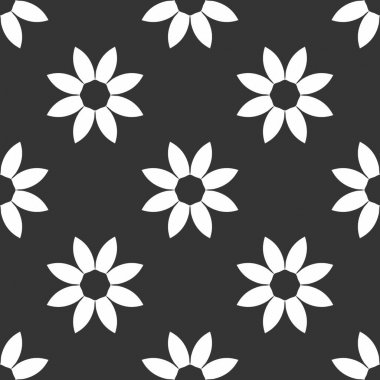 siyah beyaz render kaleydoskop çiçek süsleri, çiçek duvar kağıdı şablonu