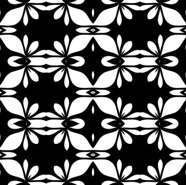 siyah beyaz soyut kaleydoskop şablonu