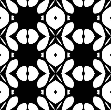 siyah beyaz render kaleydoskop soyut süsler duvar kağıdı şablonu