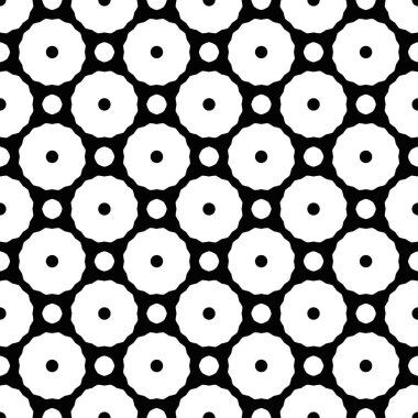 siyah ve beyaz render yuvarlak daireler ve nokta, kaleydoskop soyut süsler arka plan