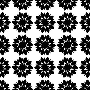 kaleydoskop siyah beyaz soyut süsler arka plan render