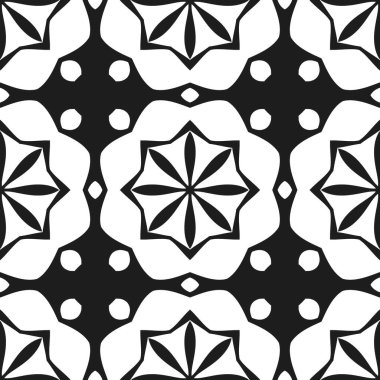 kaleydoskop siyah beyaz soyut şekiller arka plan