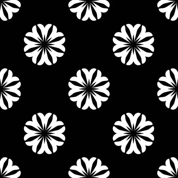 black and white rendering kaleidoscope floral ornaments, flowers wallpaper template