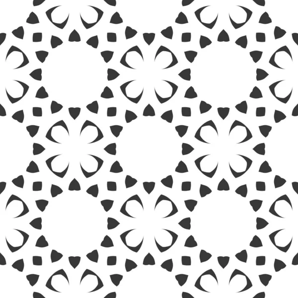 Schwarz Und Weiß Rendering Kaleidoskop Florale Ornamente Blumen Tapete Vorlage — Stockfoto